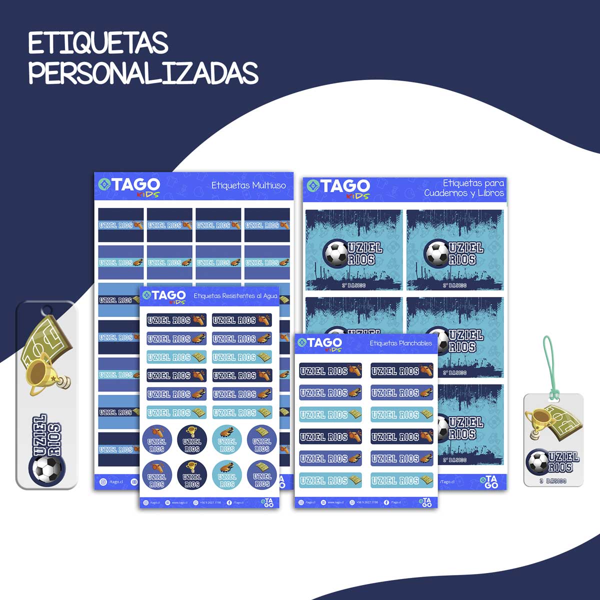 Kit de Identificación Escolar Personalizado - Futbol