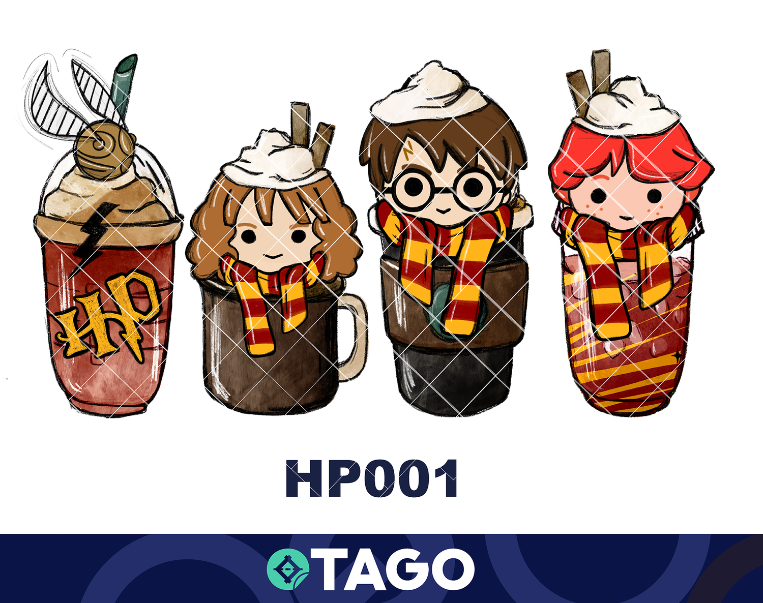 Sticker para Vaso Lata 16 oz o Taza de 11 oz - impresión DTF UV - Harry Potter