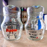 Frases del 18 aplicadas en vaso
