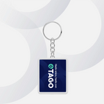 Llavero rectangular personalizado con logo de marca