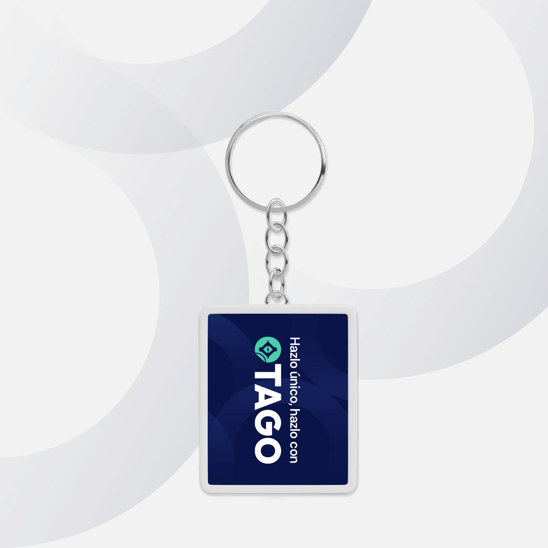 Llavero rectangular personalizado con logo de marca