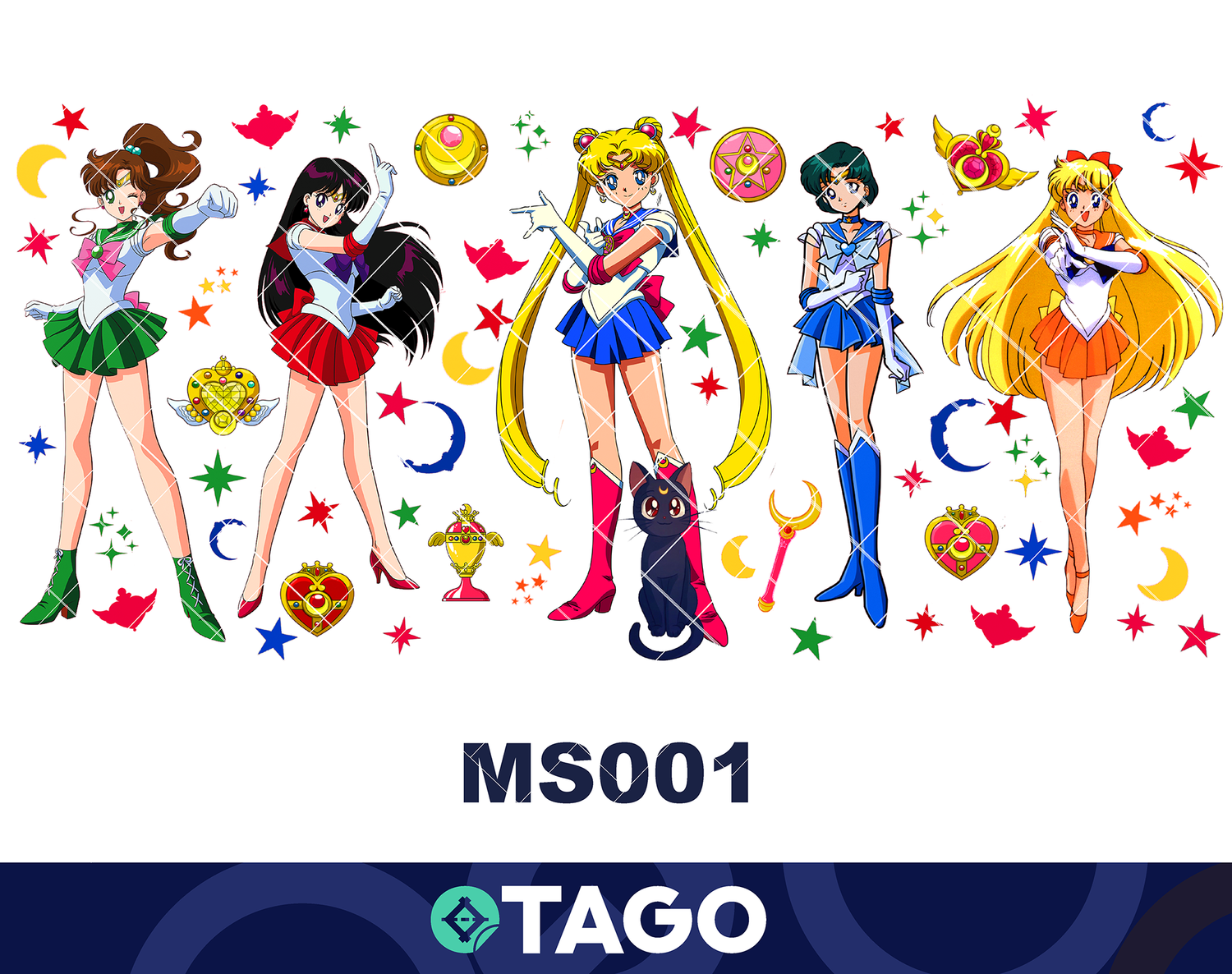 Sticker para Vaso Lata 16 oz o Taza de 11 oz - impresión DTF UV - Sailor Moon