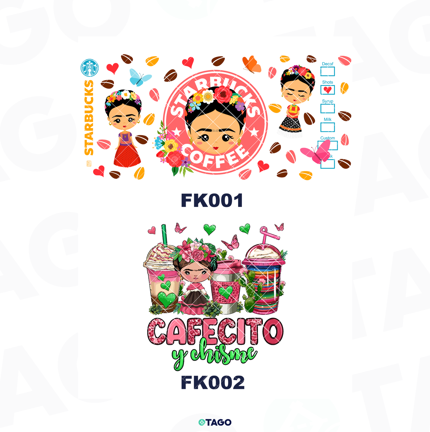 Sticker para Vaso Lata 16 oz o Taza de 11 oz - impresión DTF UV - Frida Kahlo