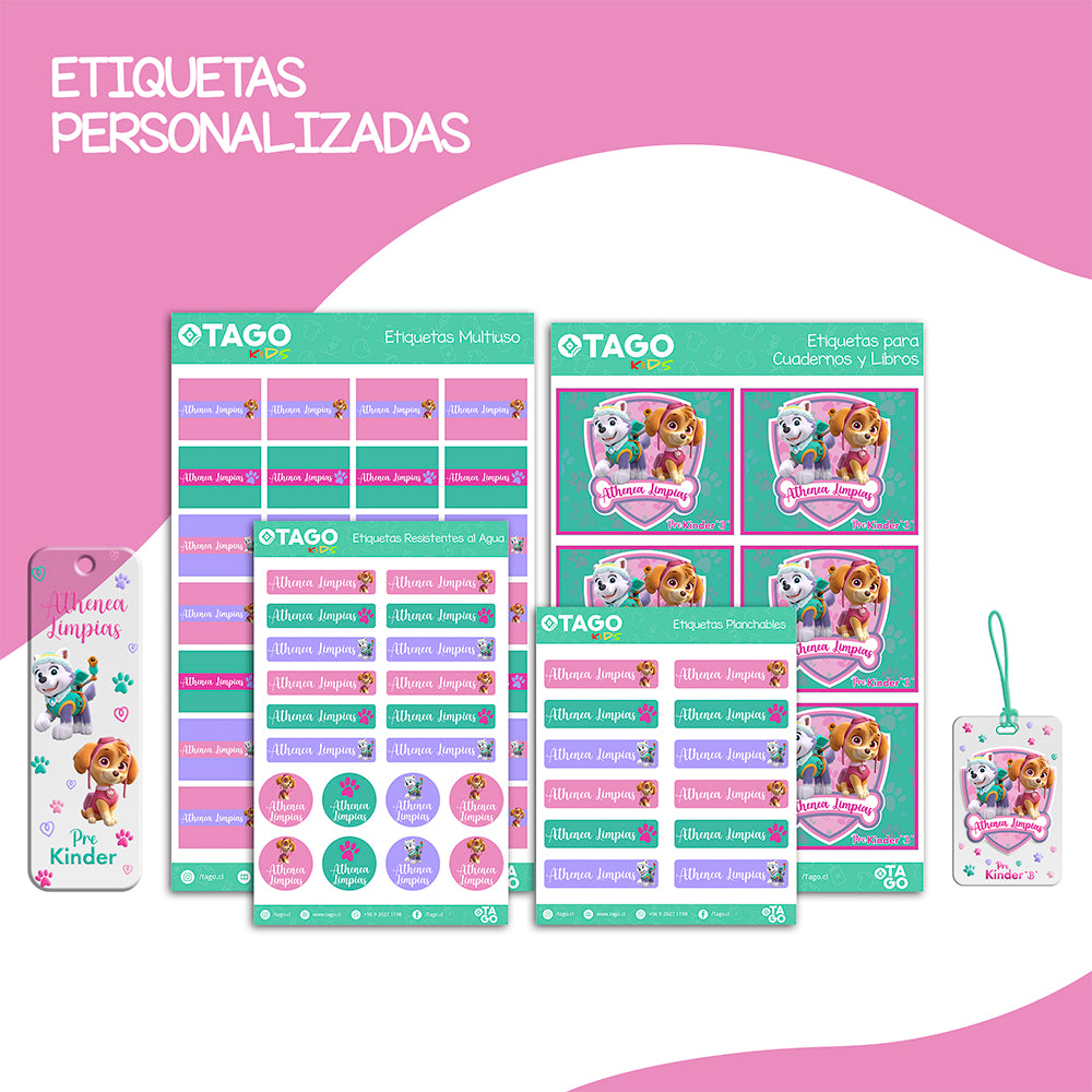 Kit de Identificación Escolar Personalizado - Paw Patrol